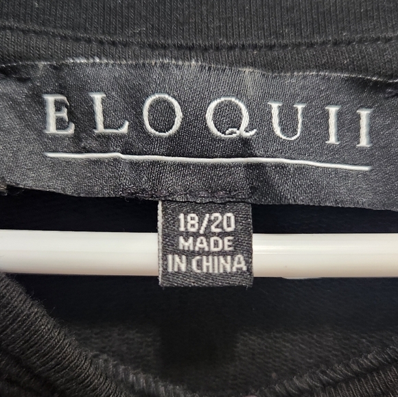 Eloquii Balloon Puff Sleeve Sweater Black Plus Size 18/20 Office Career - Picture 4 of 6